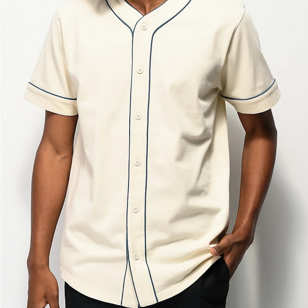 Empyre Chuck Off White & Blue Baseball Jersey